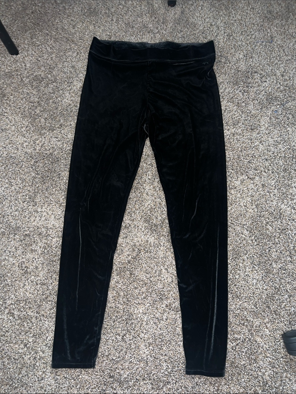 PINK Victoria's Secret Black Velvet Kids Leggings